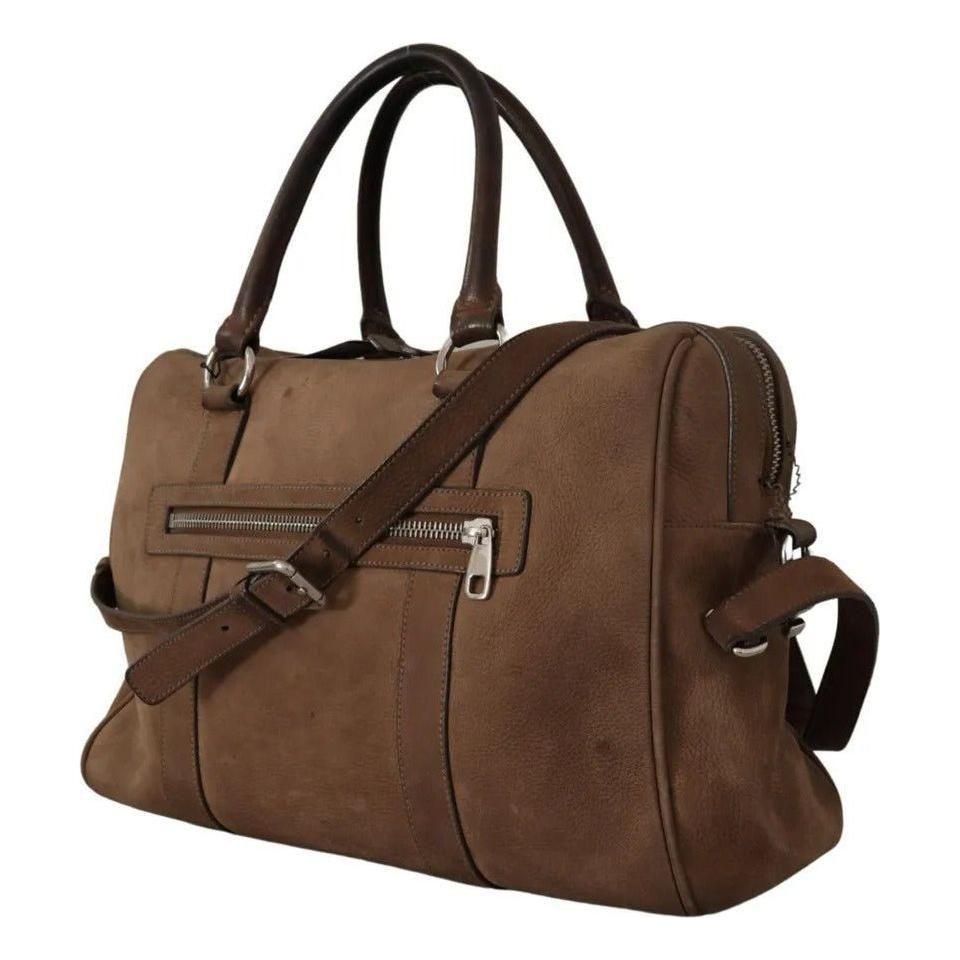 Luxour, Dolce & Gabbana Brown Leather Shoulder Strap Travel Messenger Gym Men Bag, 