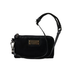 Luxour, Dolce & Gabbana Elegant Black Nylon & Leather Pouch, 