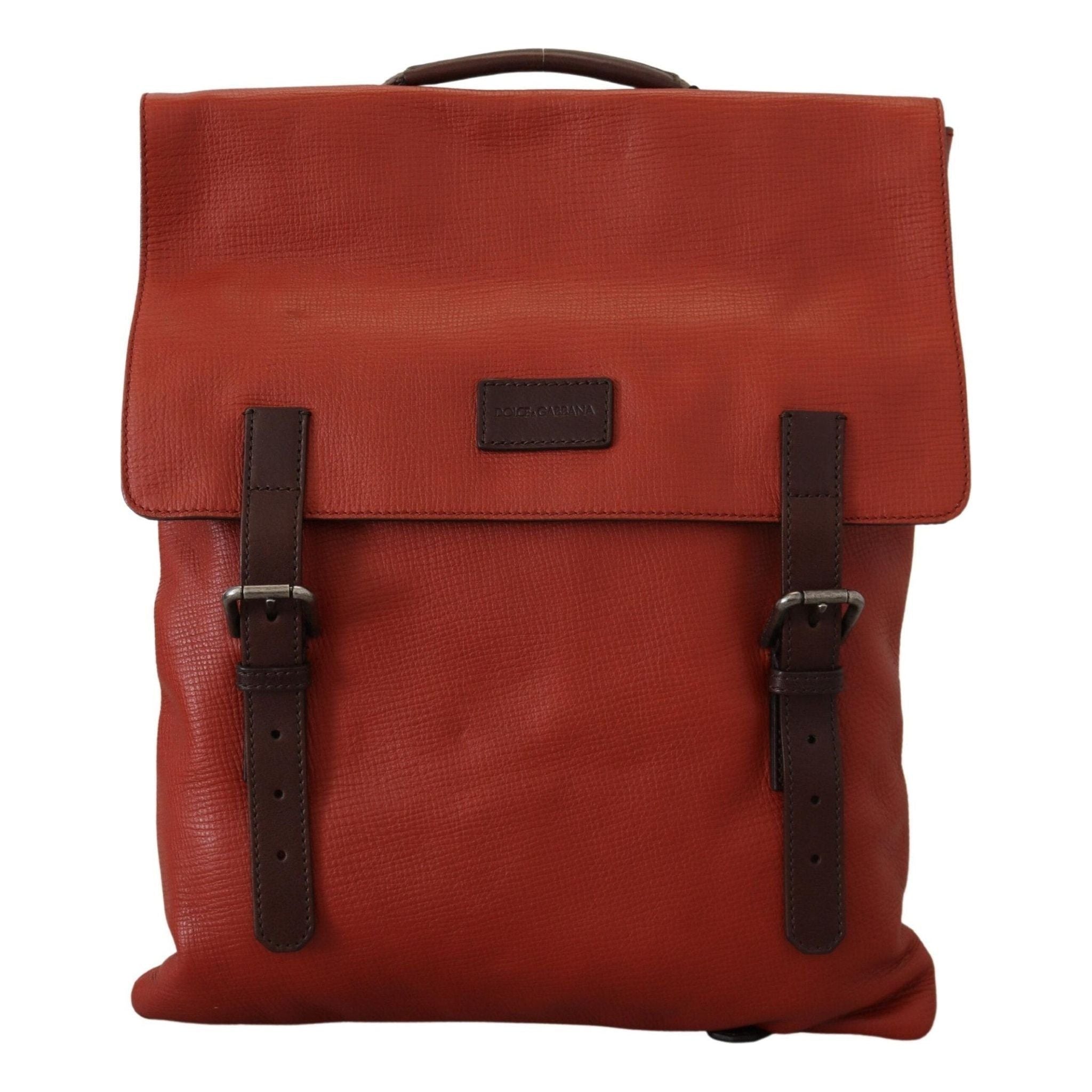 Luxour, Dolce & Gabbana Elegant Calfskin Leather Backpack in Orange, 