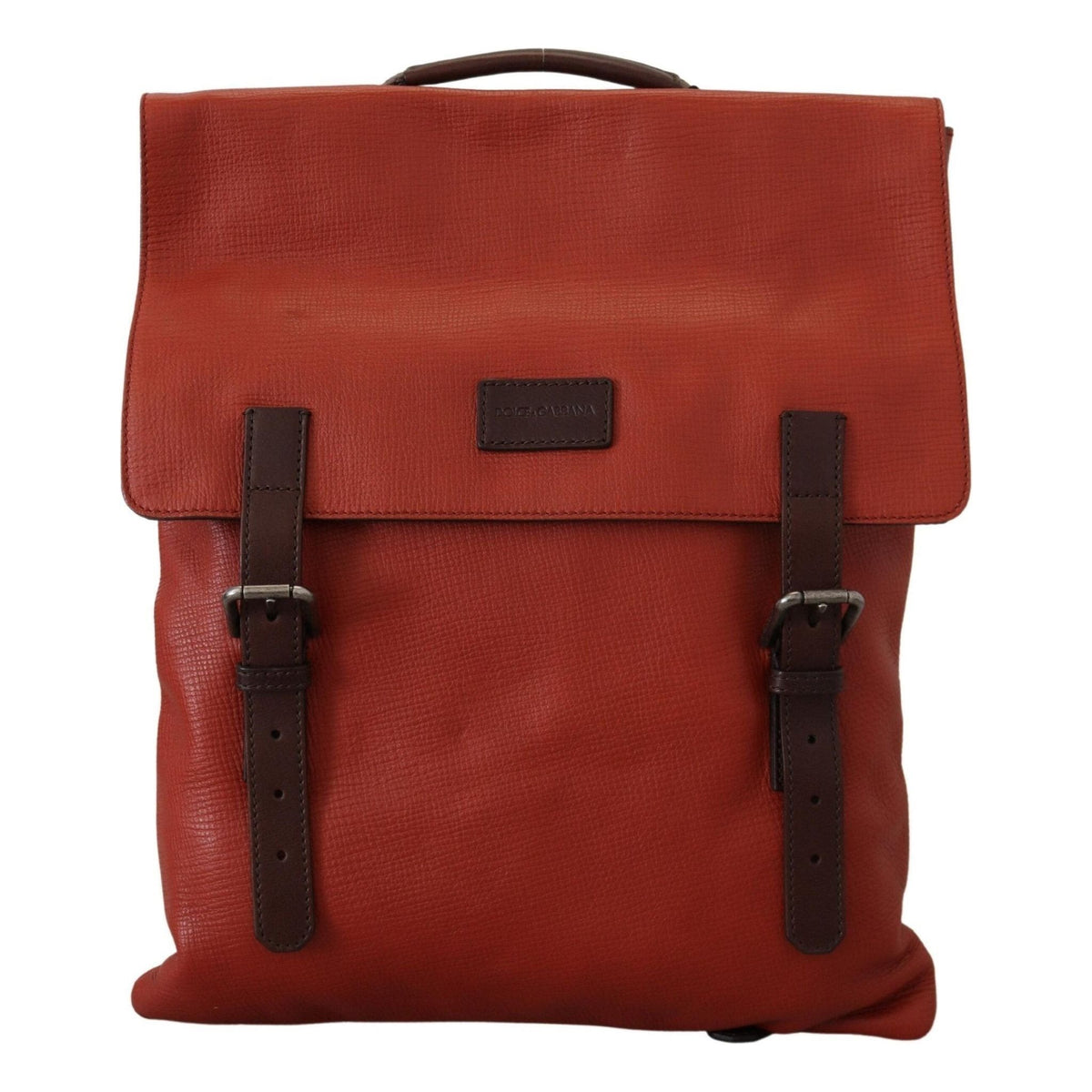 Luxour, Dolce & Gabbana Elegant Calfskin Leather Backpack in Orange, 