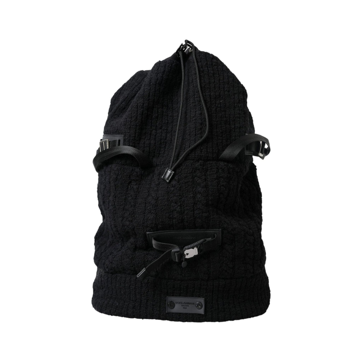 Luxour, Dolce & Gabbana Elegant Tricot Wool-Blend Backpack in Black, 