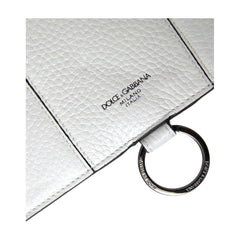 Luxour, Dolce & Gabbana Elegant White Leather Crossbody Cardholder, 