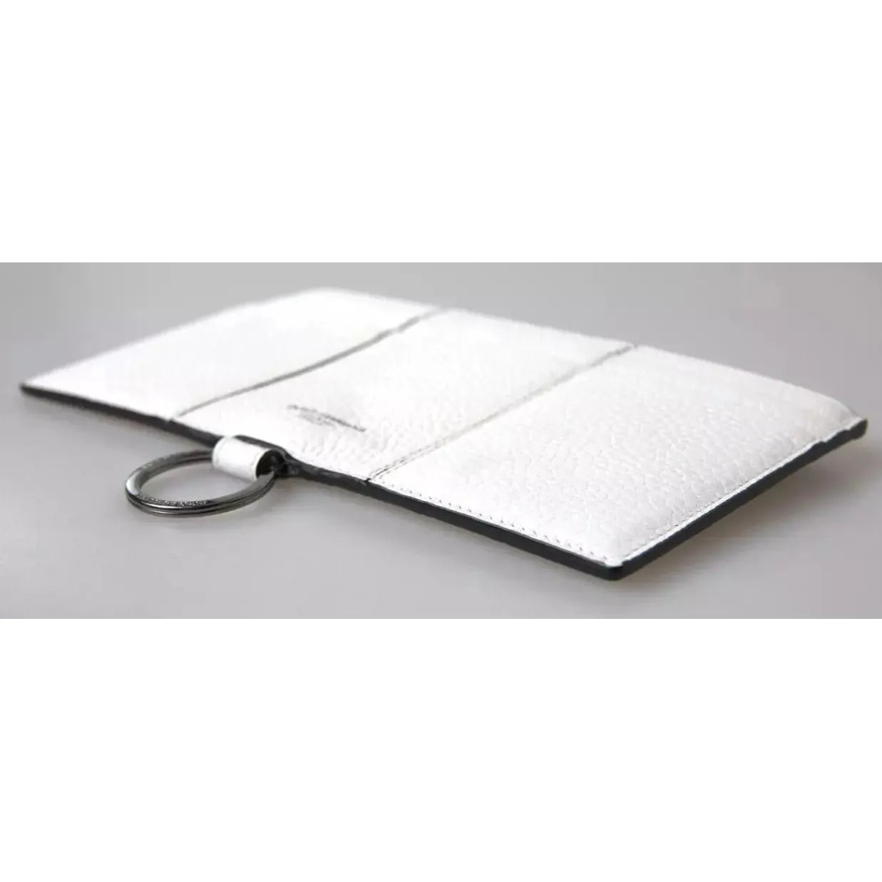 Luxour, Dolce & Gabbana Elegant White Leather Crossbody Cardholder, 