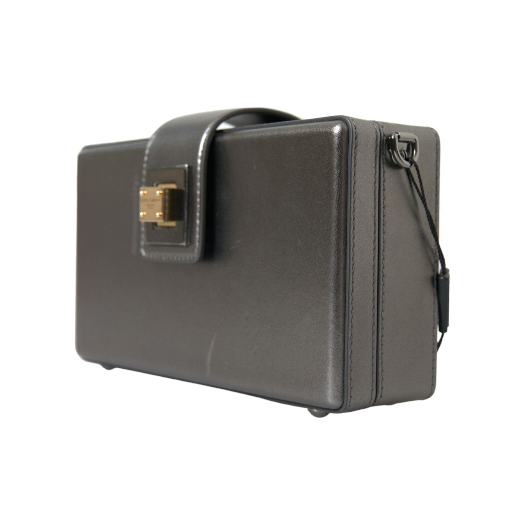 Luxour, Dolce & Gabbana Metallic Gray Calfskin Shoulder Bag with Chain Strap, 