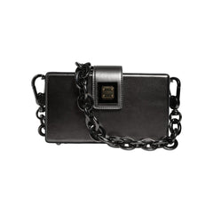 Luxour, Dolce & Gabbana Metallic Gray DG BOX Leather Shoulder Chain Strap Bag, 