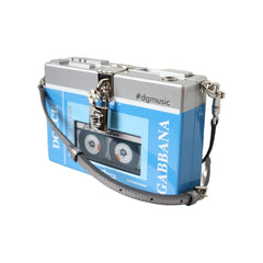 Luxour, Dolce & Gabbana Multicolor Box Walkman Wood Leather Clutch Shoulder Bag, 