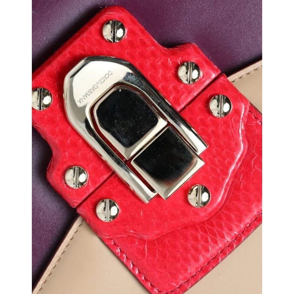 Luxour, Dolce & Gabbana Multicolor Lucia Brushed Leather Crossbody Shoulder Bag, 