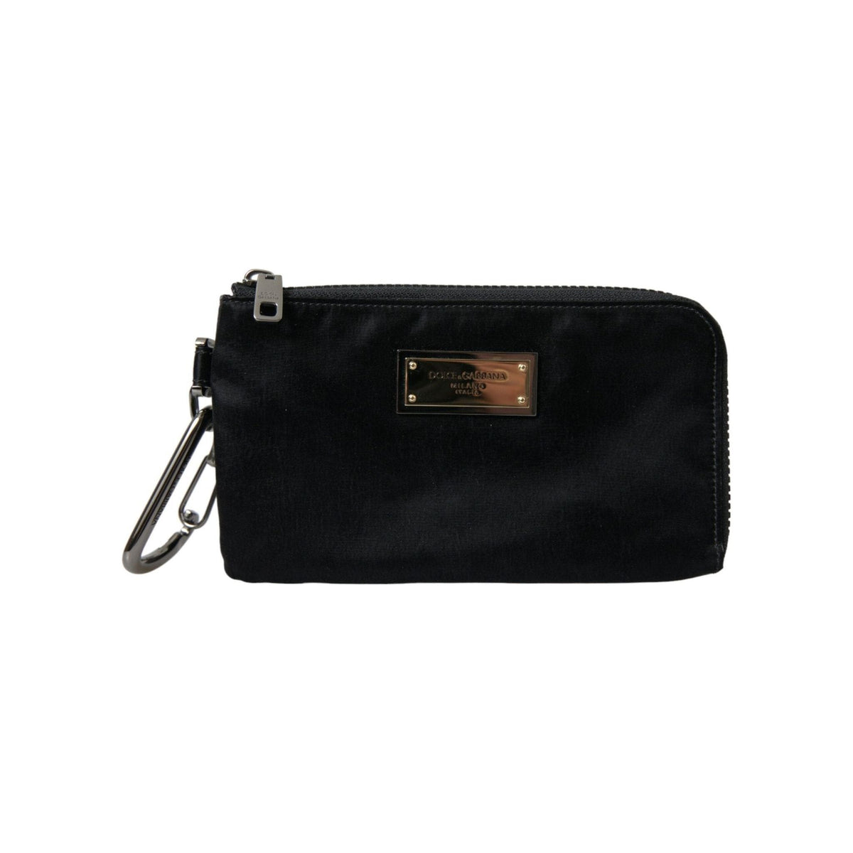 Luxour, Dolce & Gabbana Sleek Designer Nylon-Leather Pouch in Black, 