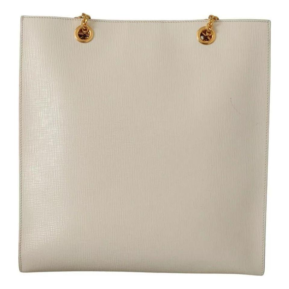 Luxour, Dolce & Gabbana White Crystal Leopard Head Leather JUNGLE Tote Bag, 