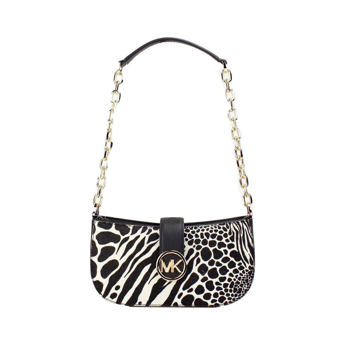 Luxour, Michael Kors Carmen Small Black Haircalf Pouchette Shoulder Crossbody Bag, 