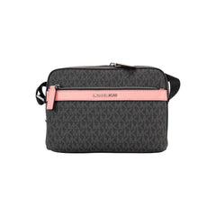 Luxour, Michael Kors Cooper Small Black Pink Signature PVC Utility Crossbody Bag, 