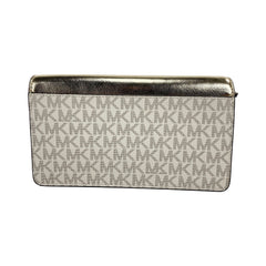 Luxour, Michael Kors Jet Set Travel Pale Gold Small Flap Clutch Crossbody Bag, 