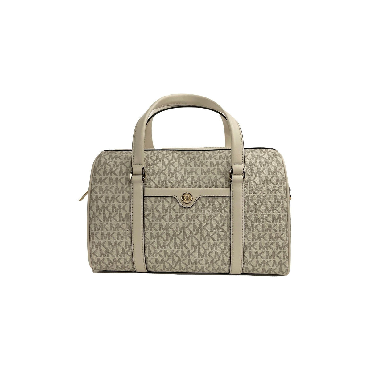 Luxour, Michael Kors Travel Medium Duffle Satchel Crossbody Bag Purse Cream, 