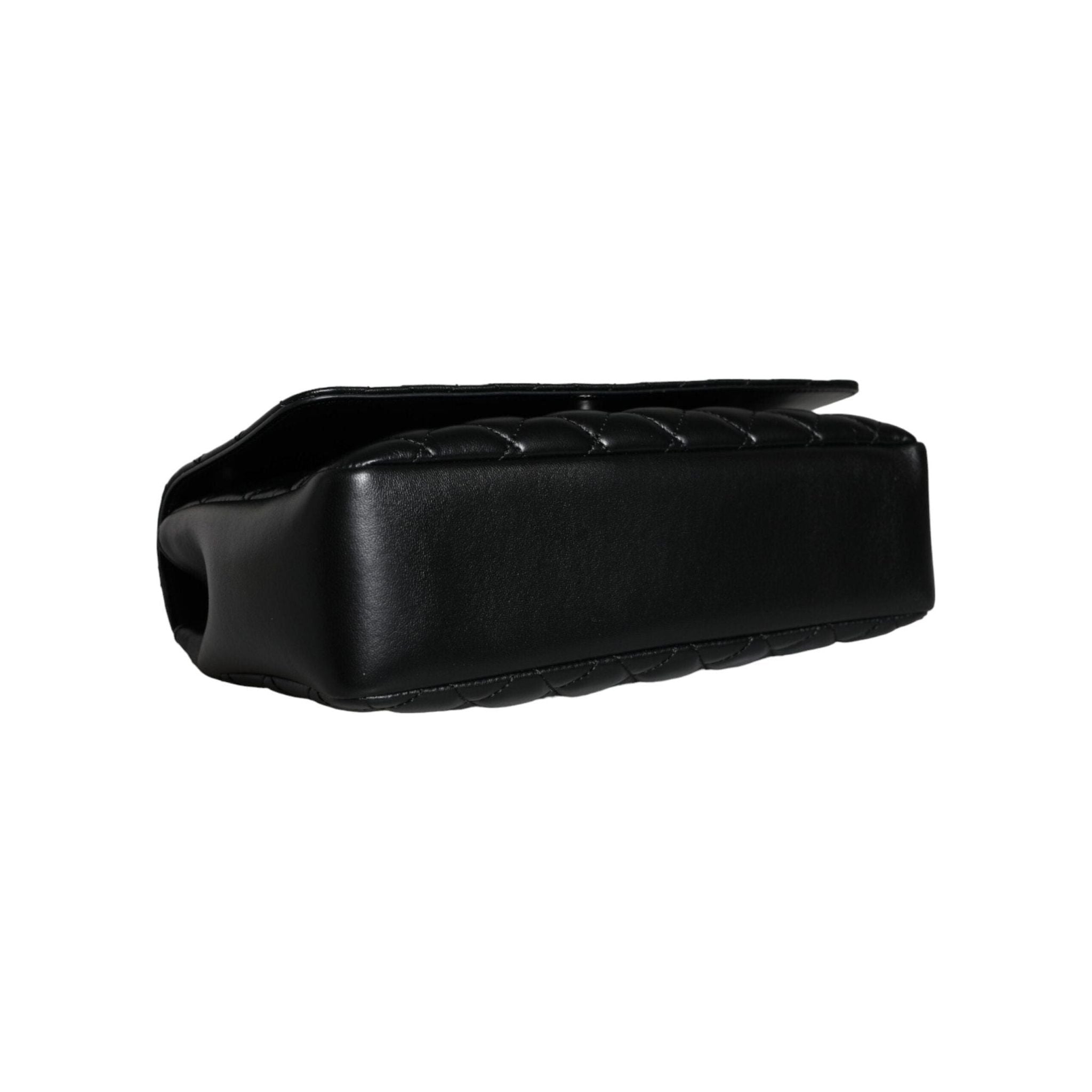 Luxour, Versace Black Quilted Lambskin Leather Crossbody Shoulder Bag, 