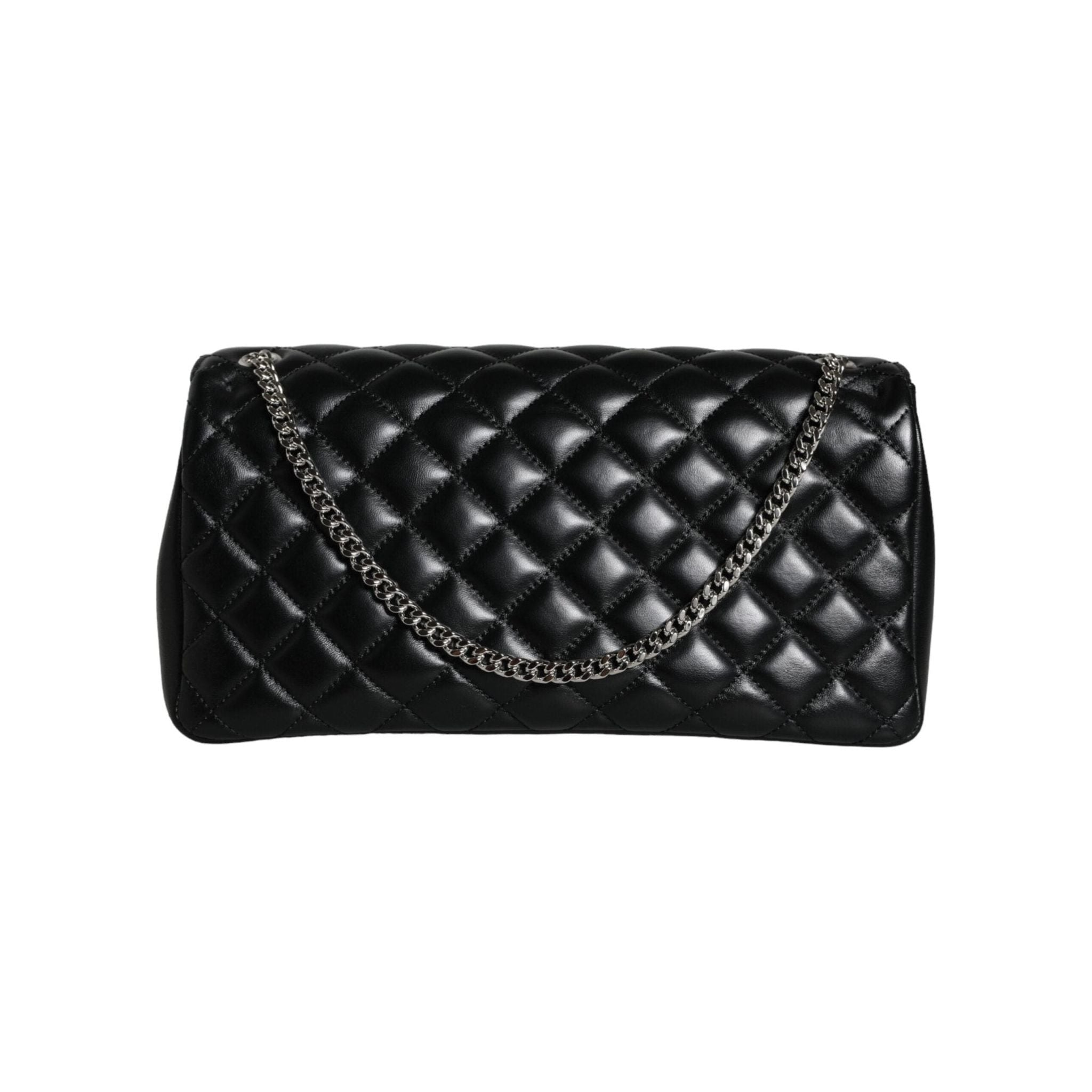 Luxour, Versace Black Quilted Lambskin Leather Crossbody Shoulder Bag, 