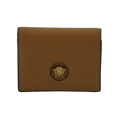 Luxour, Versace Elegant Compact Leather Wallet in Brown, 
