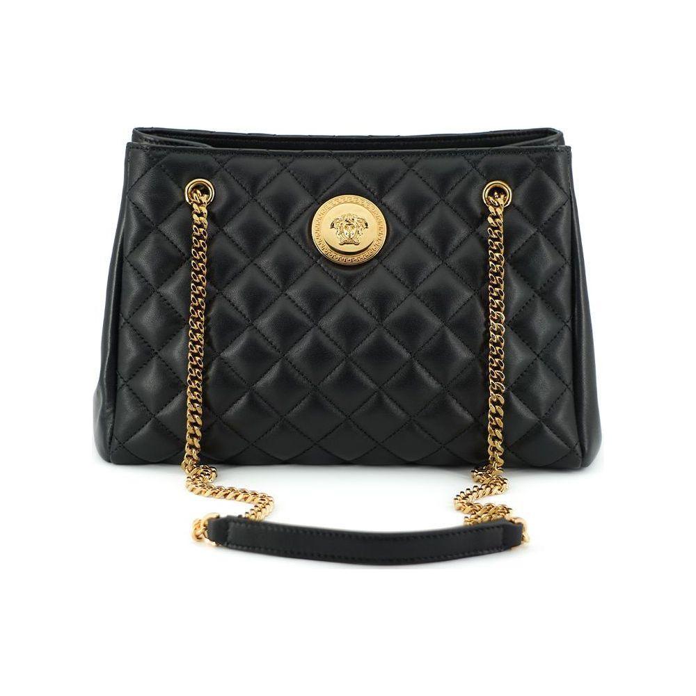Luxour, Versace Elegant Quilted Nappa Leather Tote Bag, 