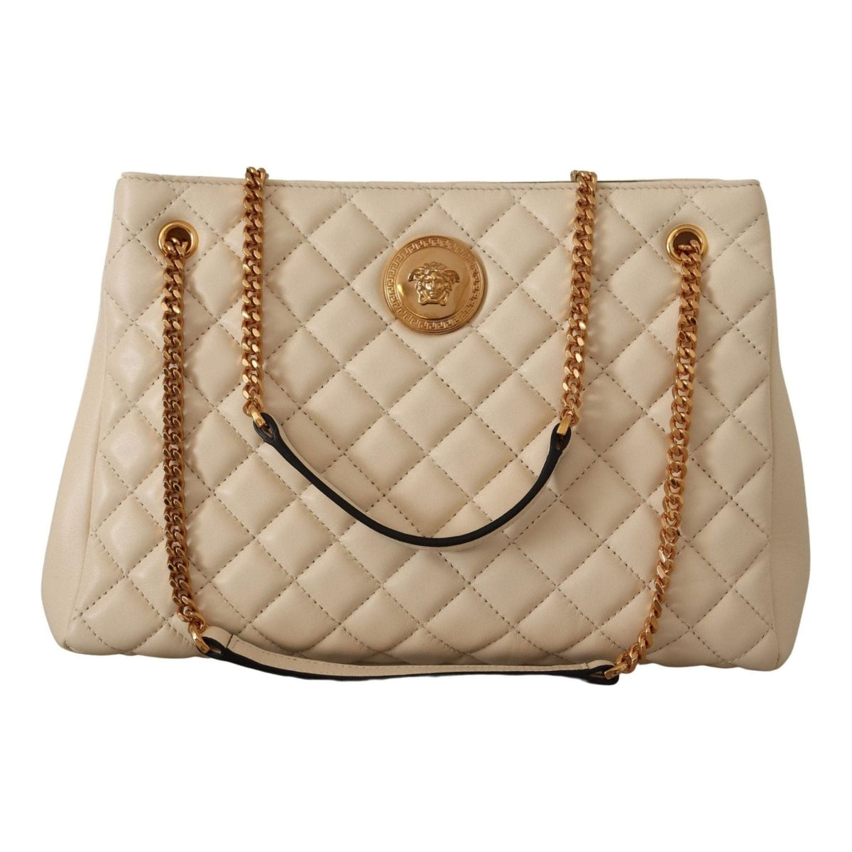 Luxour, Versace Elegant Quilted Nappa Leather Tote, 