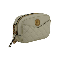 Luxour, Versace Elegant White Lamb Leather Camera Bag, 