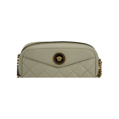 Luxour, Versace Elegant White Lamb Leather Camera Bag, 