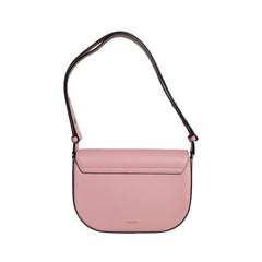 Luxour, Versace Pink Grainy Calf Leather Logo Crossbody Shoulder Bag, 