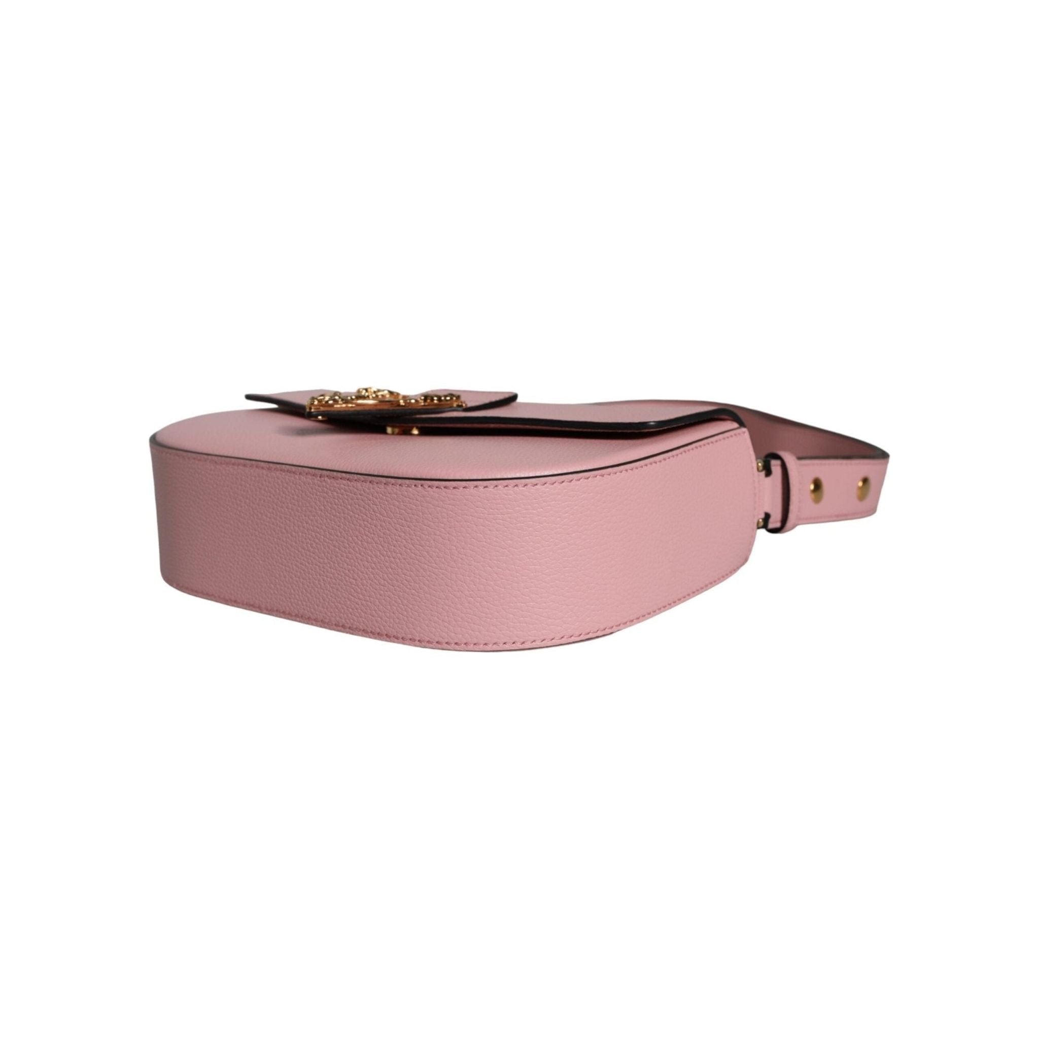 Luxour, Versace Pink Grainy Calf Leather Logo Crossbody Shoulder Bag, 