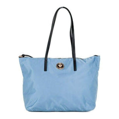 Luxour, Versace Portuna Medusa Medium Cornflower Blue Nylon Leather Tote Bag Purse, 