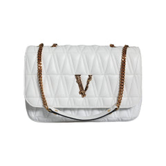 Luxour, Versace White Mini Nappa Leather Crossbody Shoulder Bag, 