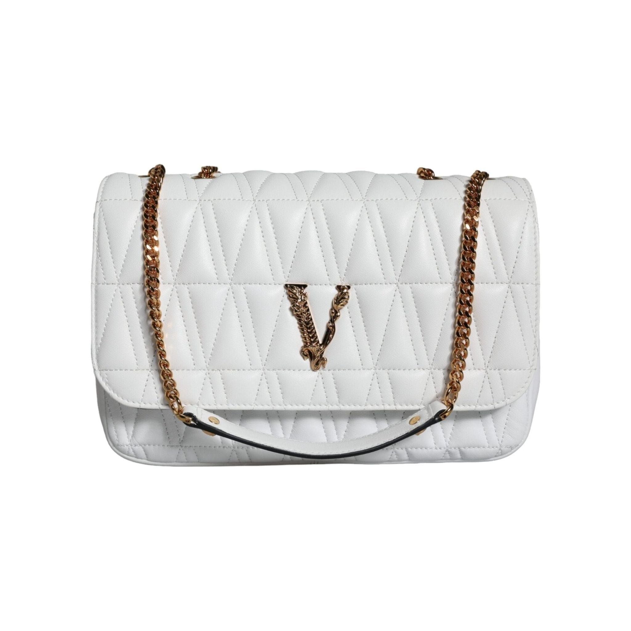 Luxour, Versace White Mini Nappa Leather Crossbody Shoulder Bag, 