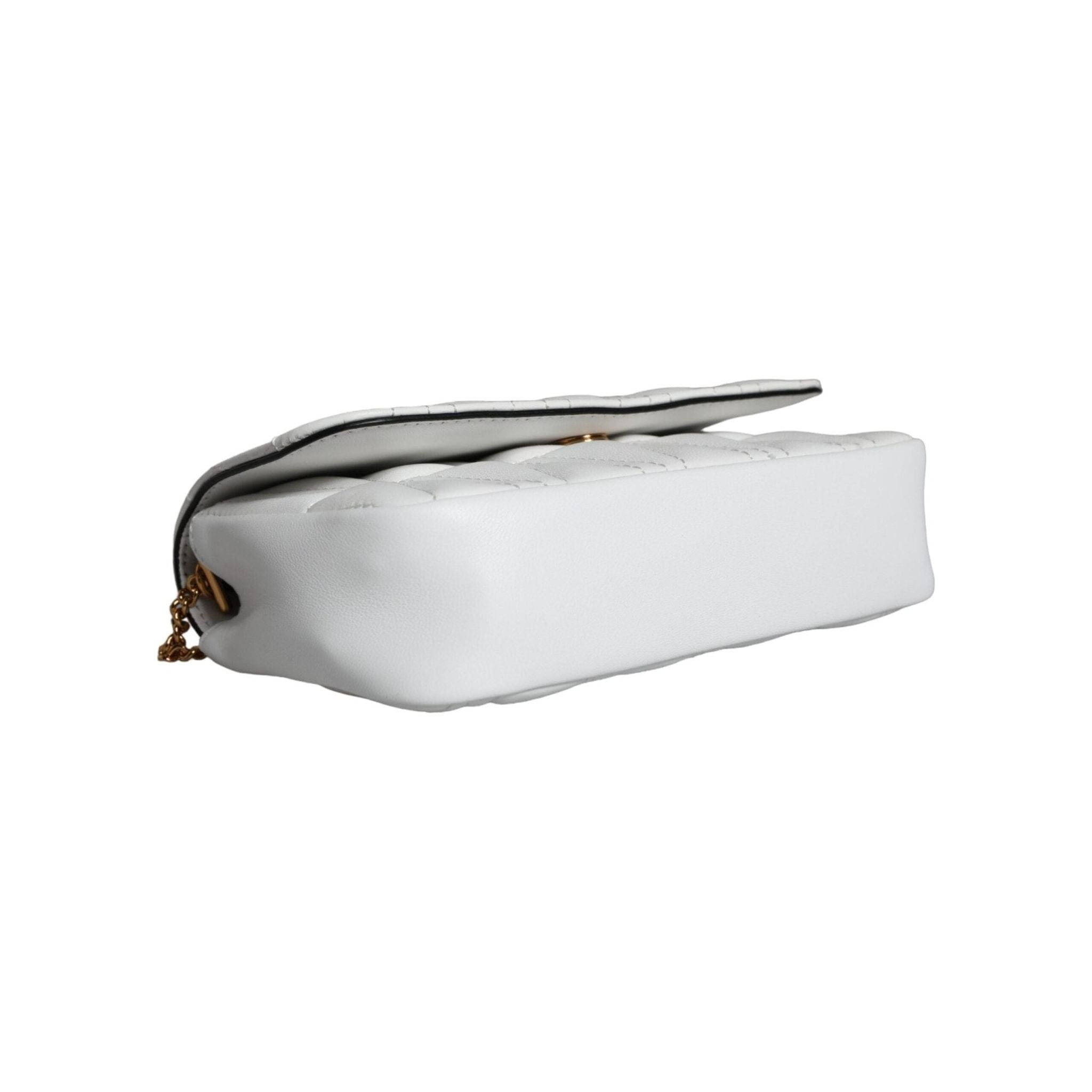 Luxour, Versace White Quilted Nappa Leather Crossbody Shoulder Bag, 