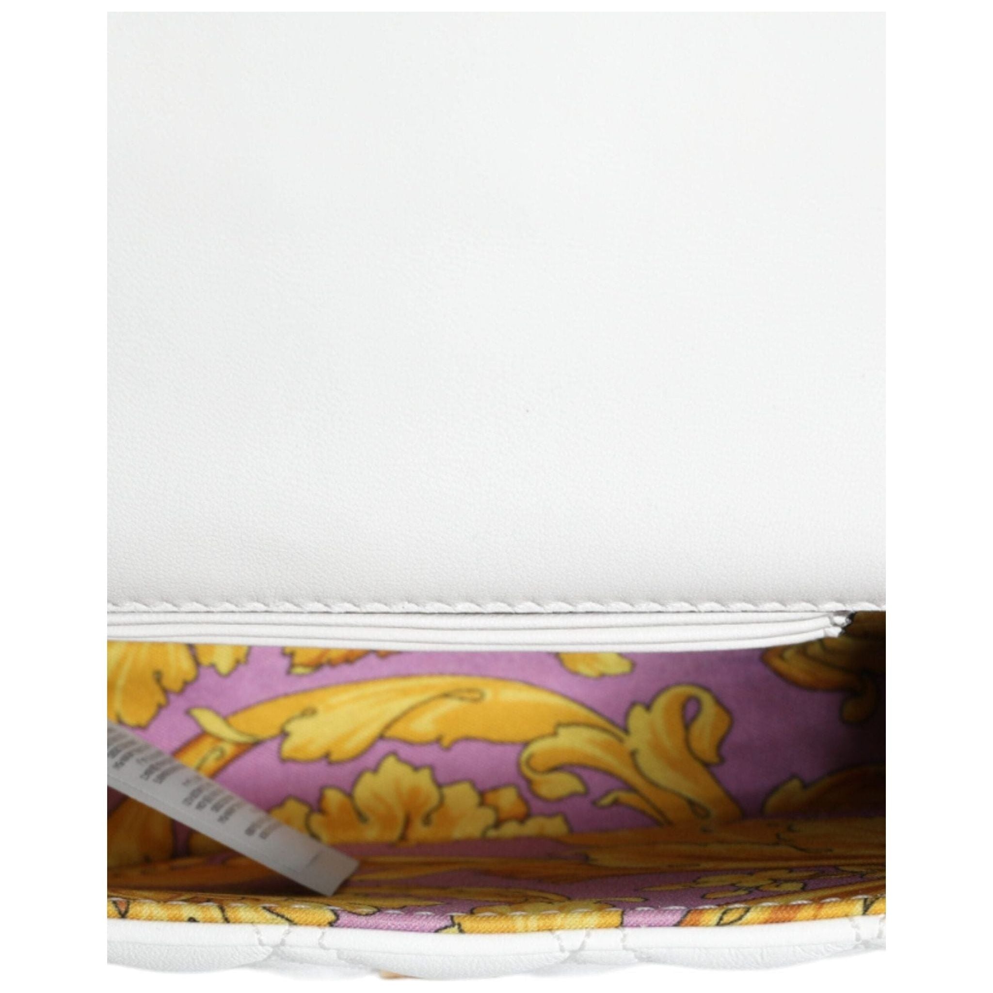 Luxour, Versace White Quilted Nappa Leather Crossbody Shoulder Bag, 